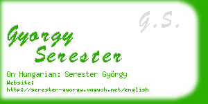 gyorgy serester business card